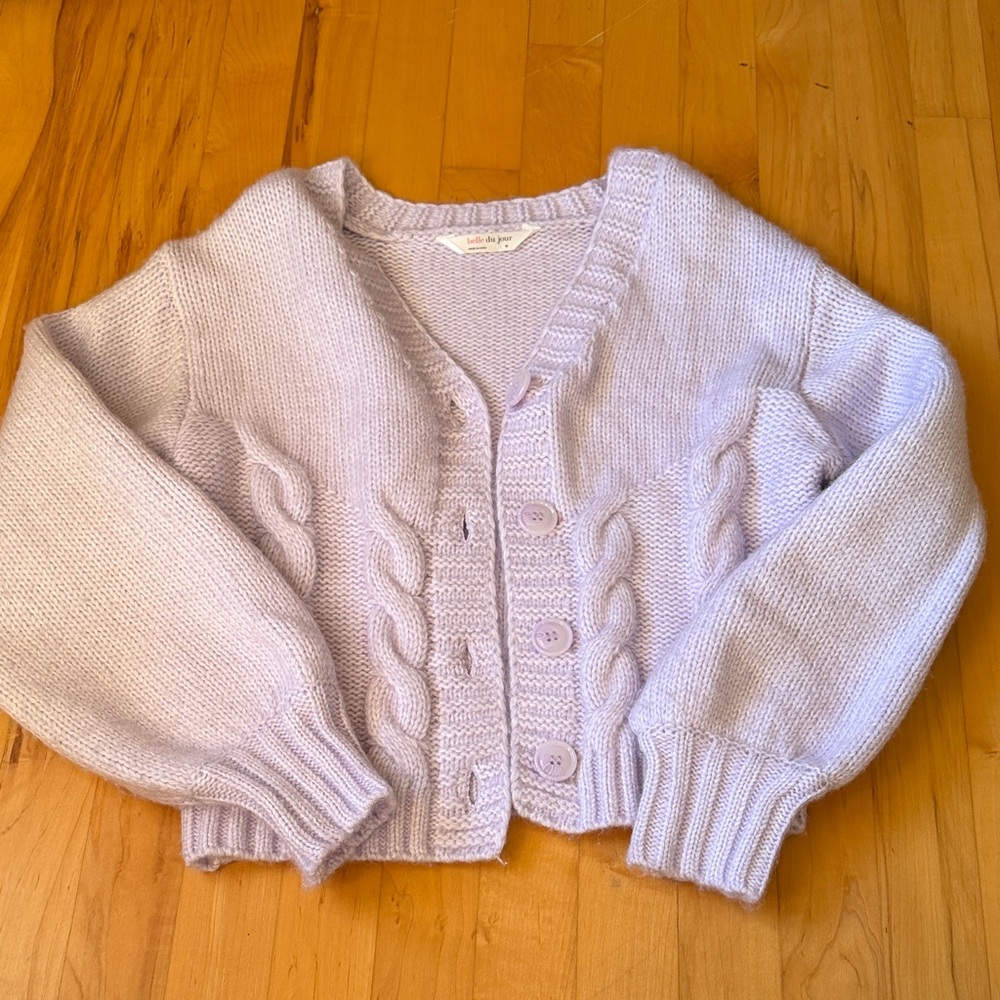 Belle du jour lavender crop sweater